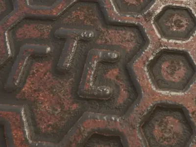 Russian sewer lid - 5 Low-poly 3D model