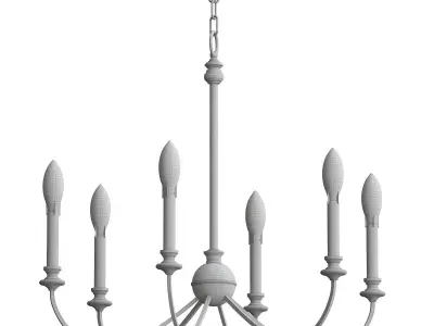 ALEXANDER brass chandelier with five lights 3D model