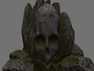 Skull Cave Low-poly 3D model 26