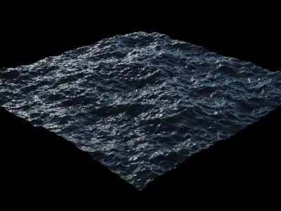 No plugin animated 3d ocean 3D model