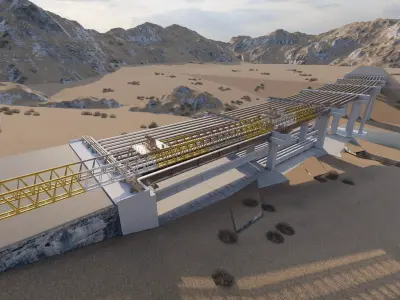 Bridge Construction 3D Model - Detailed Look into Infrastructure 3D model order