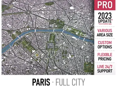 Paris Low-poly 3D model