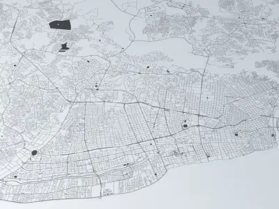 Santo Domingo Road Network and Streets 3D model