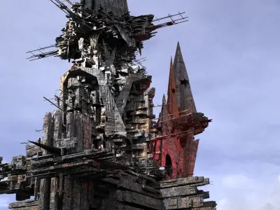 Sci fi City Satalite Science facility 6  3D model