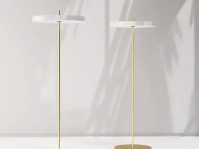 Umage Asteria Floor Lamp Brass and White 3D model