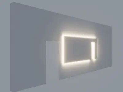 paneling led wall light with square shape 3D model