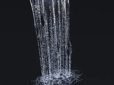Two Animated Waterfalls  3D model