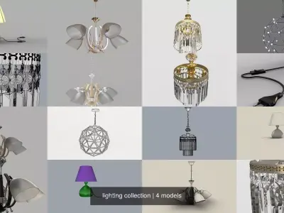 lighting collection geometric pendant light 3D Model Pack