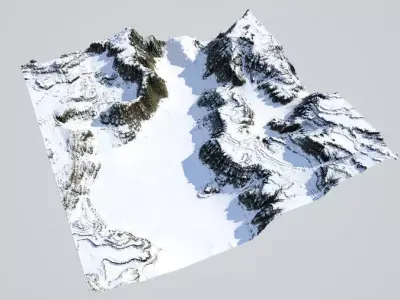 Detailed Canyon Model - Snow 3D model