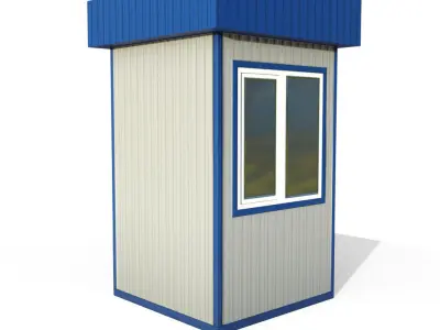 security booth Low-poly 3D model