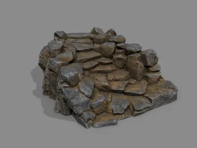 Old Stairs Low-poly 3D model order