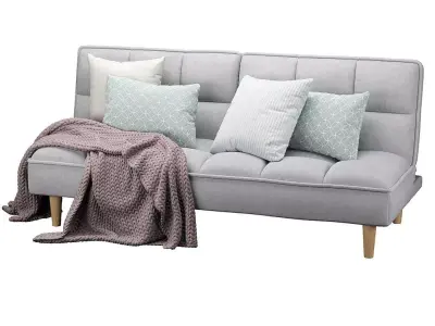 Sofa Bed Siljan Fabric Light Grey 3D model