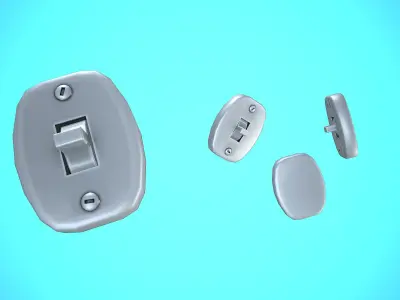 LIGHT SWITCHER 01 CARTOON STYLIZED Low-poly 3D model