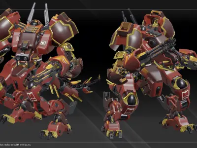 Red Dragon Mech 3D model
