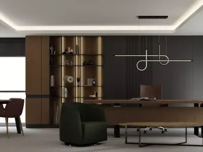 Detailed Manager-Boss Office 3D model