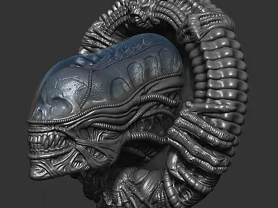 Alien Xenomorph big chap Wall Art Hanger for 3D Print 3D print model
