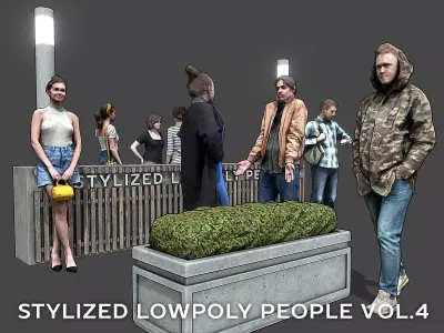 Stylized Lowpoly People Casual Pack Volume 4 Low-poly 3D model