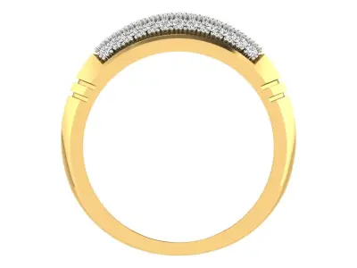 Light Weight Yellow Gold Diamond Ring  -ZA RN 4210 3D print model