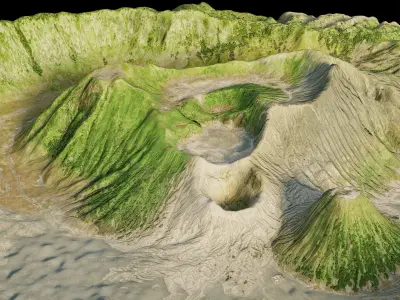 Mount Bromo 3d model terrain 3D model