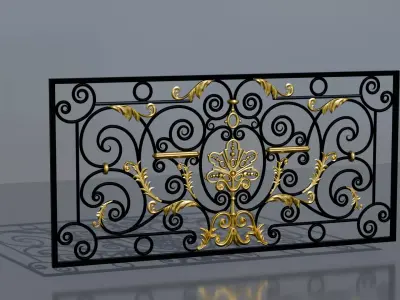 Iron fence 2 3D model