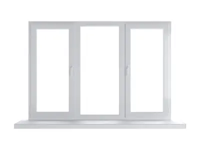 Large plastic window - whire 3D model