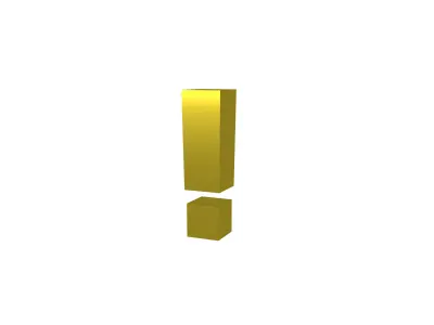 Exclamation Mark Symbol v1 006 Low-poly 3D model