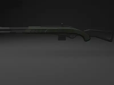 Rigged SciFi Rifle Low-poly 3D model