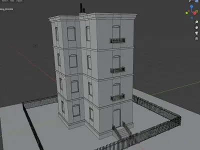 Flat house with PBR textures Low-poly 3D model