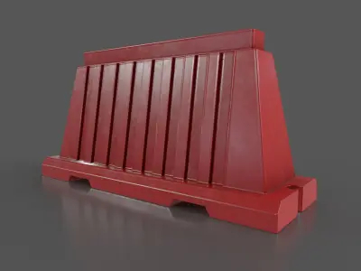 Plastic road barrier Low-poly 3D model purchase
