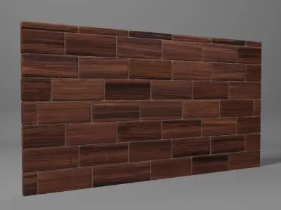 Redwood Wood Mosaic Tile wall panel Free low-poly 3D model
