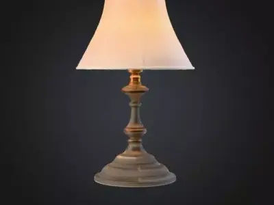 Old Classic Bedside Lamp Low-poly 3D model