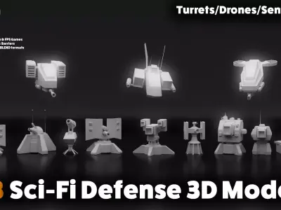 13 Sci-Fi Defense 3D Models 3D model
