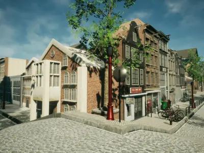 Modern City 4 Unreal Low-poly 3D model