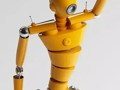 MechaniQ robot up and waving 3D model