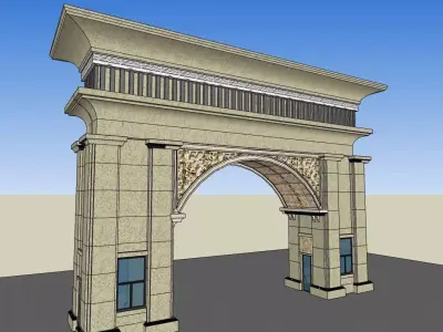Neoclassical gate 3d model 3D model