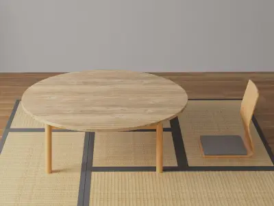 Japanese Tatami Room or Tea Room Set 3D model