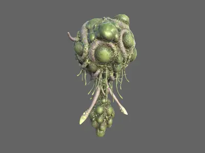 Alien Brain Low-poly 3D model