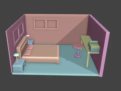 Simple House - Blender 3D - Architectural Low-poly 3D model