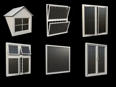31 Windows Base Mesh with UVs Low-poly 3D model