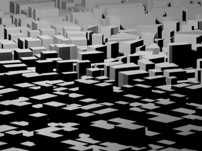 Buildings city animation Free 3D model