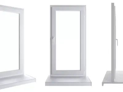 Plastic window - white 3D model