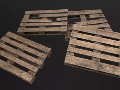 Wooden Pallets Low-poly 3D model order