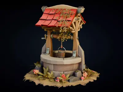 Water Well Stylized - Game Environment Prop Low-poly 3D model
