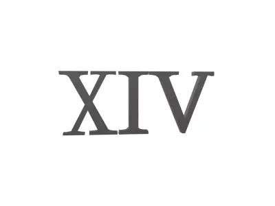 Roman Numerals 14 v1 001 Low-poly 3D model