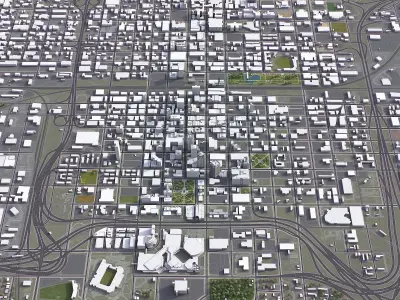 Birmingham - Alabama - USA - City 3D Model Low-poly 3D model