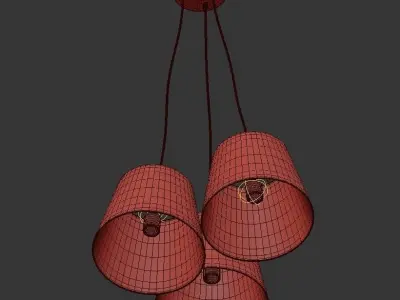 Cristobal pendant lamp - velvet 3D model