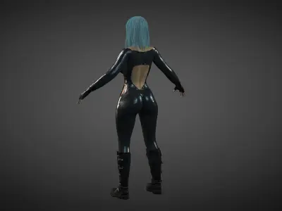 Leather Girl  Low-poly 3D model