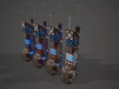 Sci-Fi Building-04 Low-poly 3D model