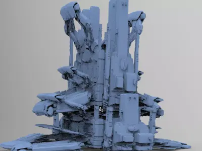 Advanced Ancient Civilization Ship architecture 6  3D model
