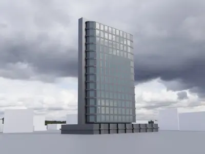 low poly buildings skyscrapers Low-poly 3D model